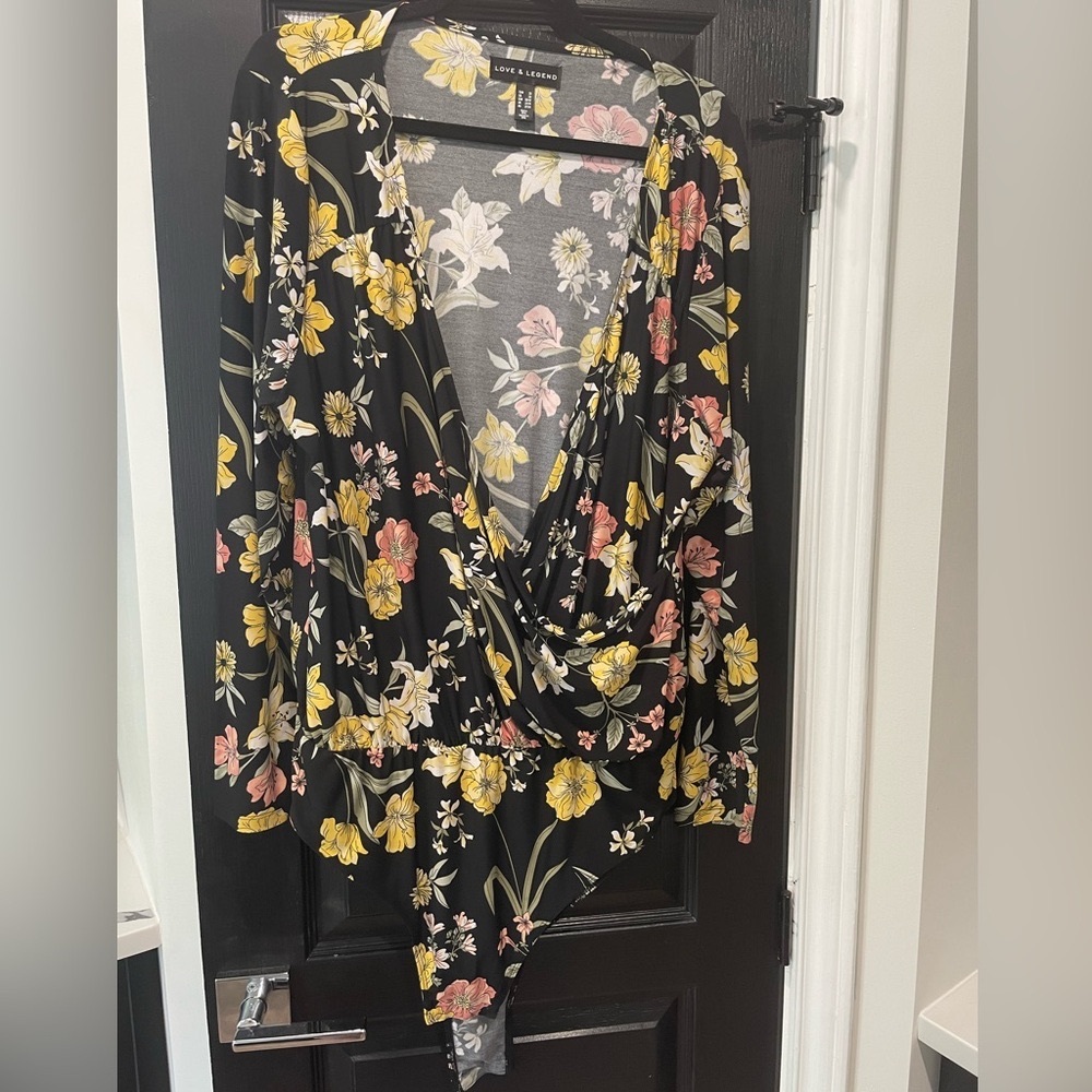 Floral long sleeve bodysuit